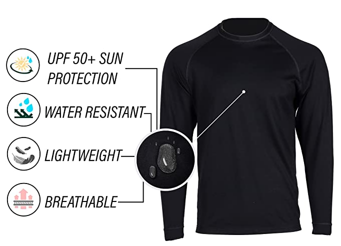Koredry Loose Long Sleeve Shirt For Water Sports – Water-Resistant, UPF 50+